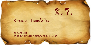 Krecz Tamás névjegykártya